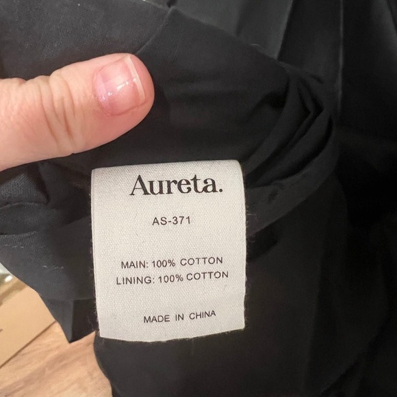 NWT SMALL Anthropologie Aureta one shoulder midi little black dress puff sleeve - Picture 8 of 9